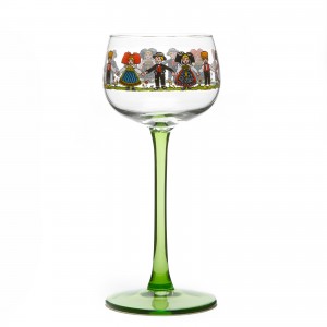 6 verres &agrave; vin blanc d'Alsace, motif Hansi