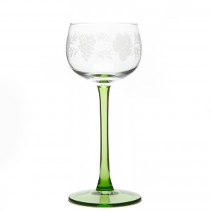 6 verres &agrave; vin blanc d'Alsace, motif grappe