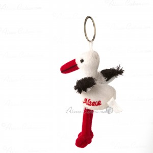 Porte-clef Peluche Cigogne Brod&eacute;e