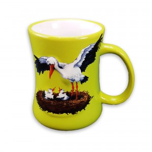 Mug en c&eacute;ramique "Cigogne" vert