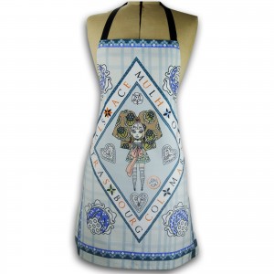 Tablier MA&Iuml;DAL&Auml; - l'Amoureuse - coloris bleu