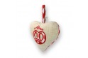 Coeur à suspendre Bretzel, dos Vichy rouge