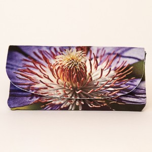 Etui &agrave; lunettes collection fleurs - Cl&eacute;matite violette