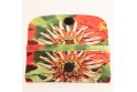 Etui à lunettes collection fleurs - Zinnia rouge fond vert