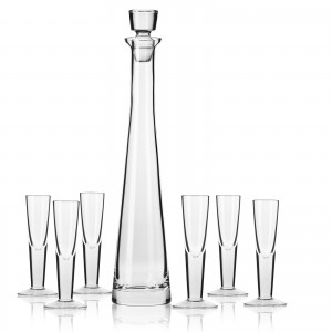 Coffret 7 pi&egrave;ces service &agrave; liqueur "EMPIRE" - cristallin souffl&eacute; bouche