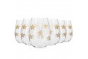 6 verres avec décor étoiles de Noël dorées - 50 cl