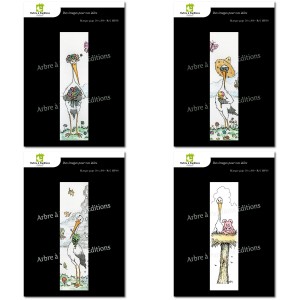 Lot de 4 marque-pages - CIGOGNE 2