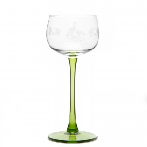 6 Verres &agrave; Vin d'Alsace motif CIGOGNE