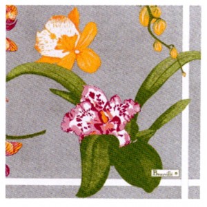 Serviettes en papier "Orchid&eacute;es" fond gris